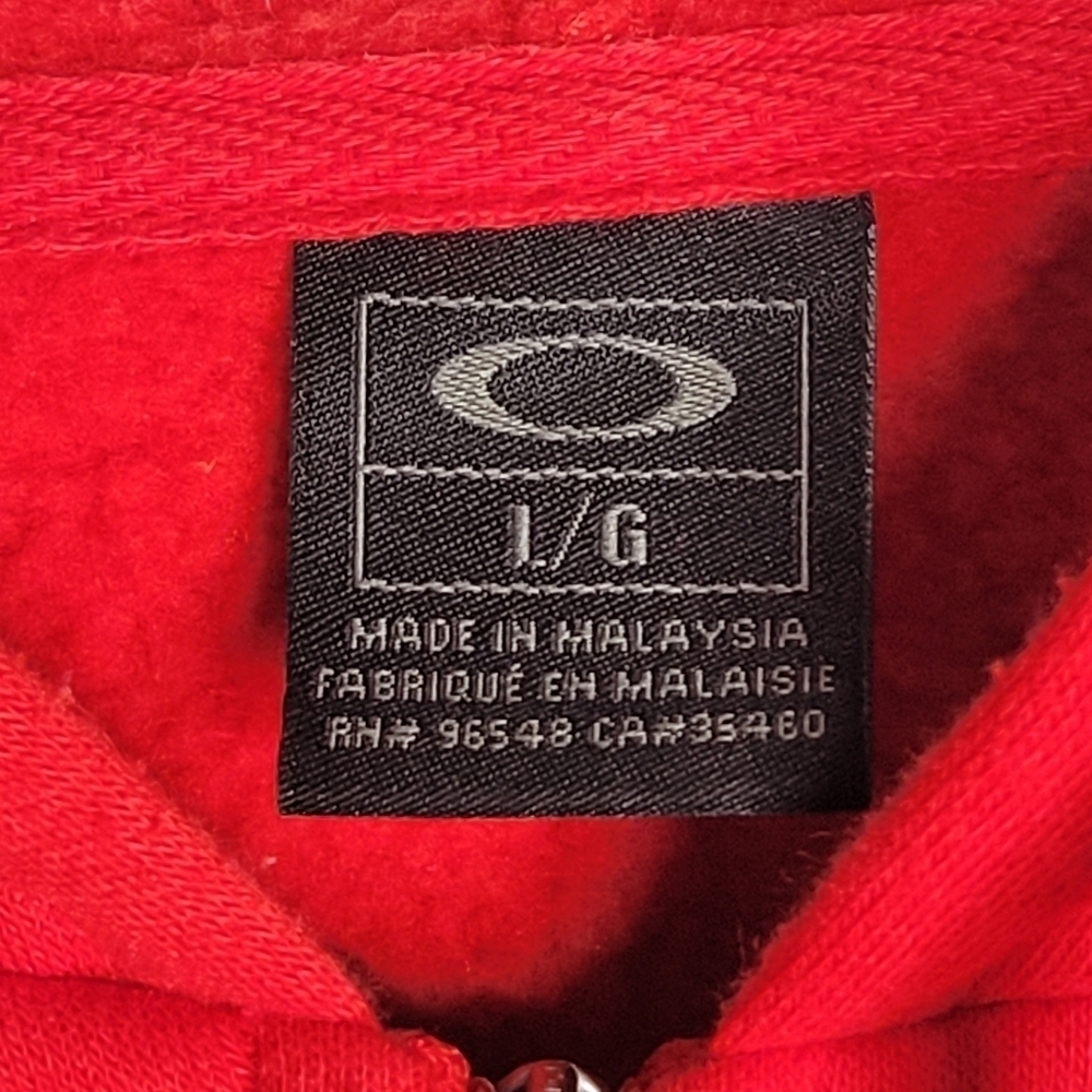 Vintage Y2k Oakley Big O Zip Up Hooded Jacket in Red Size Large - Picture 5 of 5